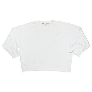 Calvin Klein CK Embroidered Crew Neck Women's Sweatshirt NWT Cloud White